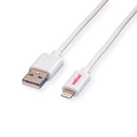 ROLINE Câble de charge et synchronisation pour appareils à connecteur 8pin, blanc, 1 m