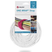 VELCRO® One Wrap® Strap 13mm x 200mm, 100 pièces, blanc