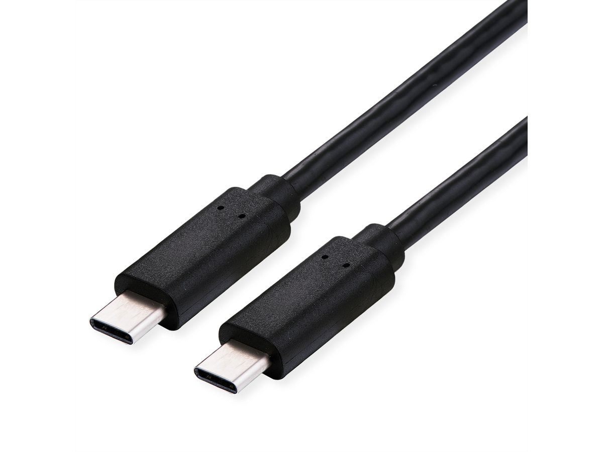 ROLINE USB4 Gen3x2 Kabel, C–C, ST/ST, 40Gbit/s, 100W, schwarz, 0,8 m