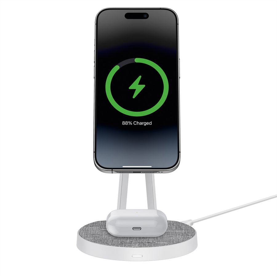 Xlayer Station charge MagFix Pro 2 in 1 15W Grey/White, magnétique 15W