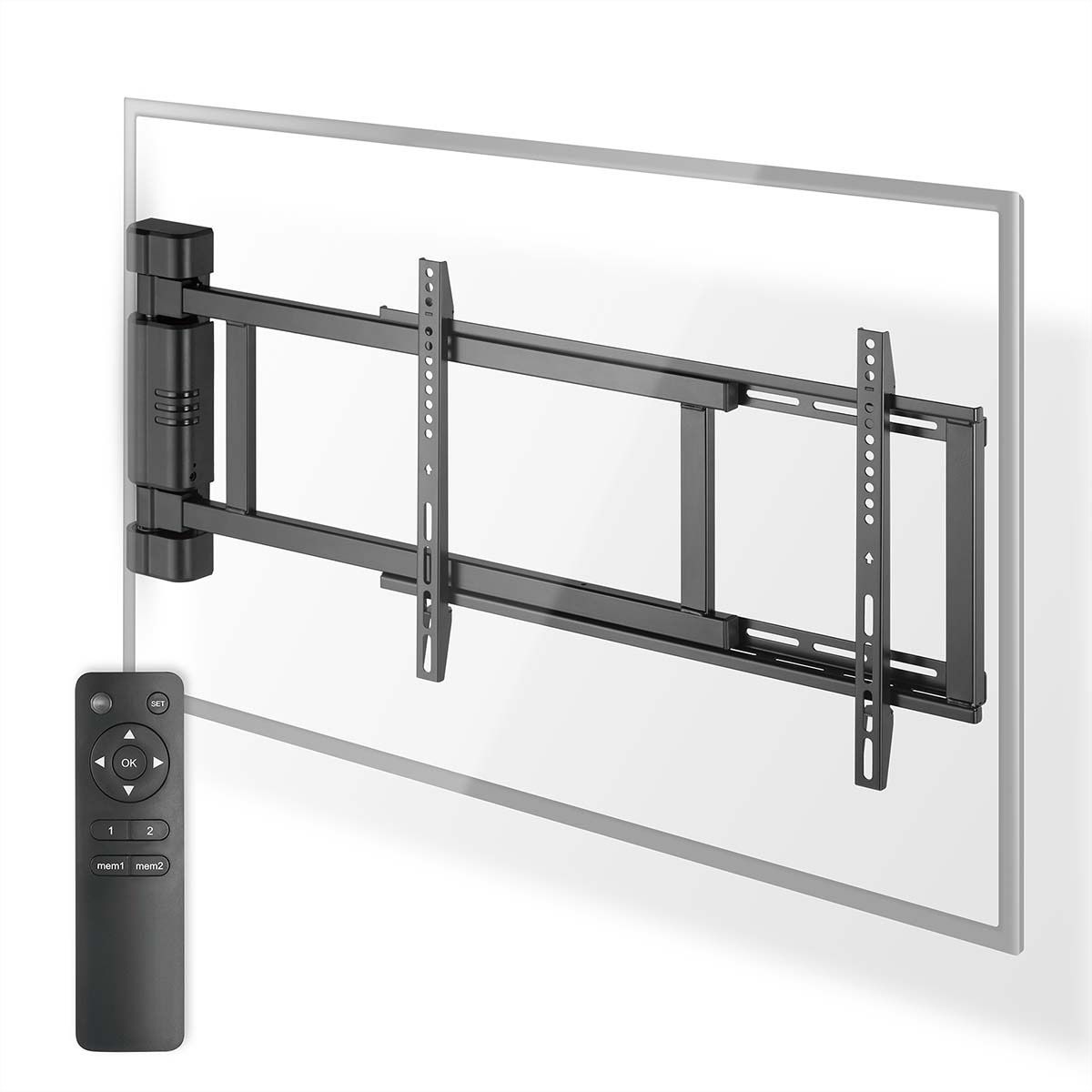 Nedis motorisierte TV-Wandhalterung 32–75" schwarz, Mur, 50 kg, orientable 170°