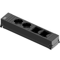 BACHMANN POWER FRAME Medium 2x contact de protection 2x ABD profilé plastique, noir