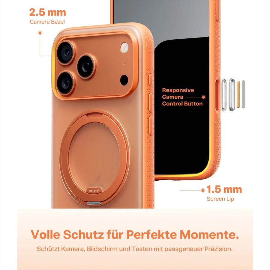 Torras Ostand R Fitness Case, iPhone 17 Pro, MagSafe, orange