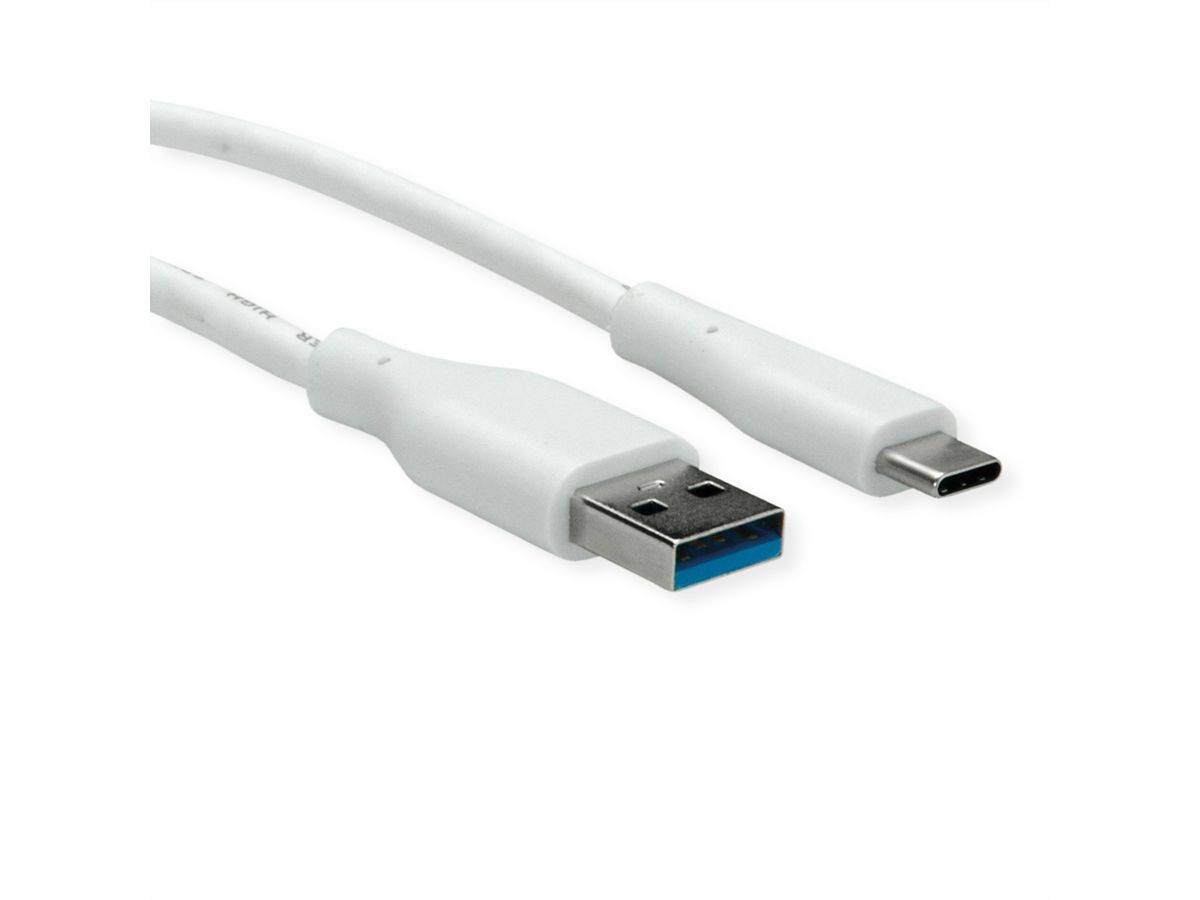 VALUE Câble USB 3.2 Gen 1, A-C, M/M, blanc, 3 m