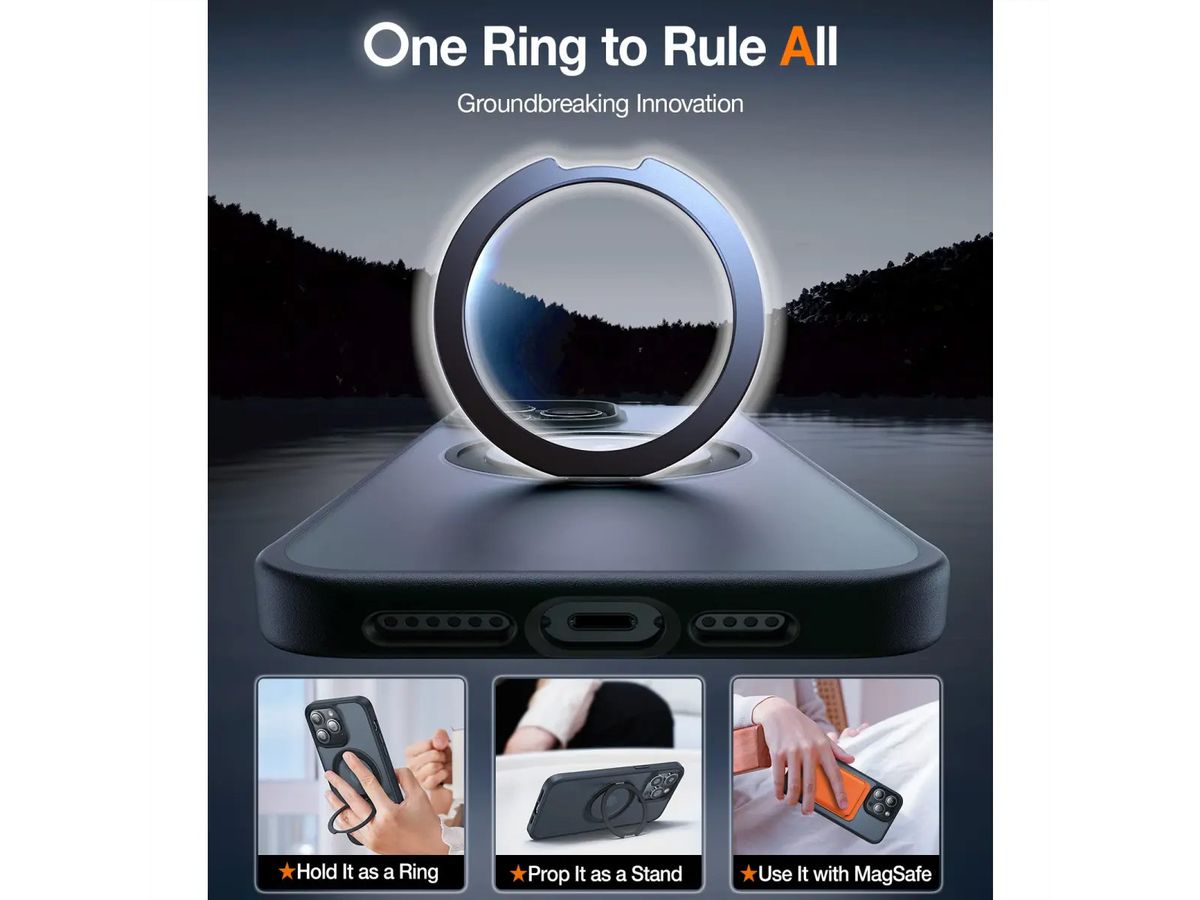 Torras UPRO Ostand Pro Schutzhülle, iPhone 14 Pro, MagSafe, schwarz