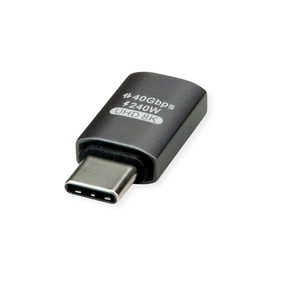 ROLINE Adaptateur USB4 Gen 3x2, Aluminium, Type C, M/F, argent