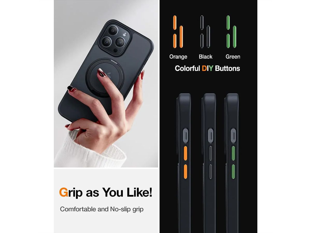 Torras UPRO Ostand Pro Schutzhülle, iPhone 13 Pro, MagSafe, schwarz