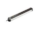 BACHMANN PRIMO Bâti de prises 6x contact de protection aluminium protection totale des appareils, Chargeur USB 60W 0,2m GST18 INOX, 1,75 m