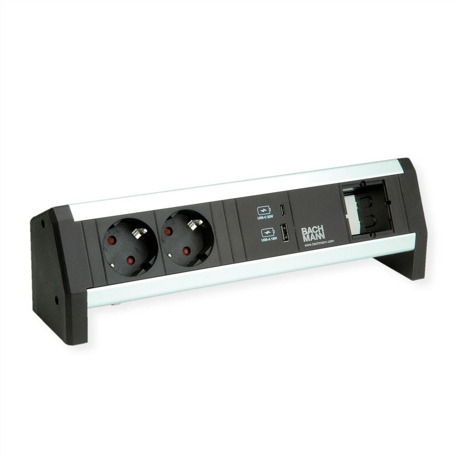 BACHMANN DESK 2x contact de protection USB A&C