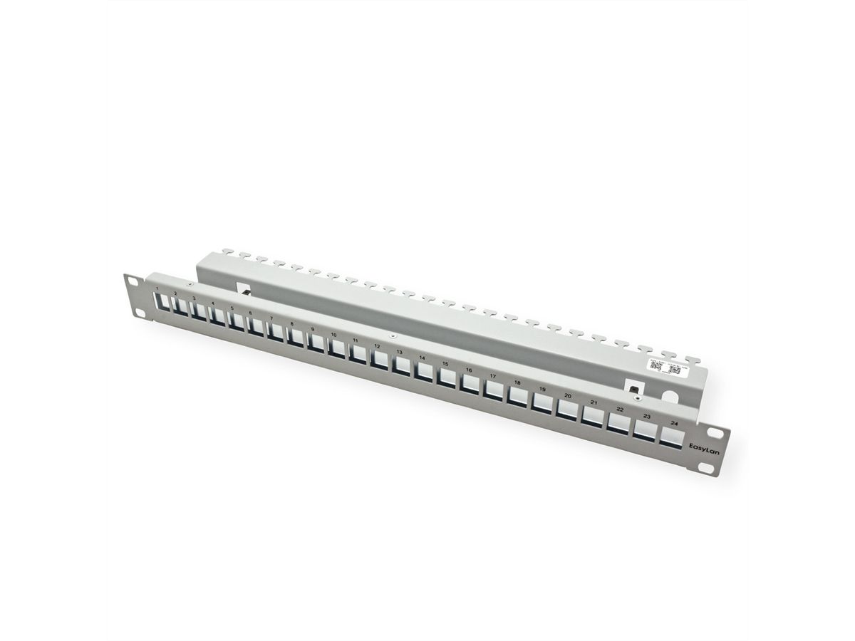 EasyLan preLink / fixLink Paneau 19'' 1U, vide, pour 24 Keystones