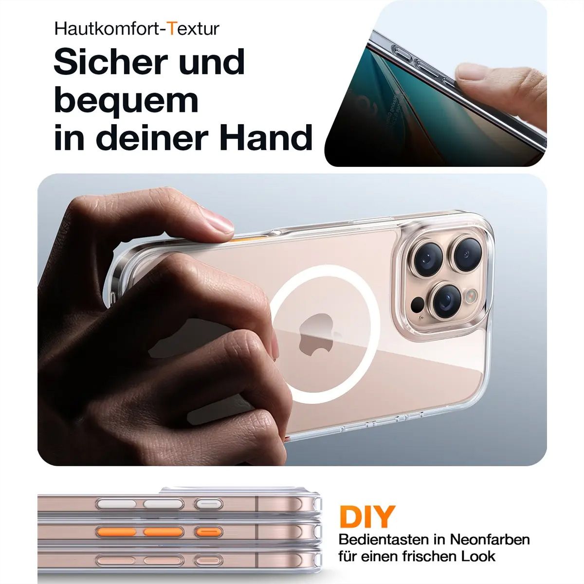 Torras Diamond Case, iPhone 16, MagSafe, transparent