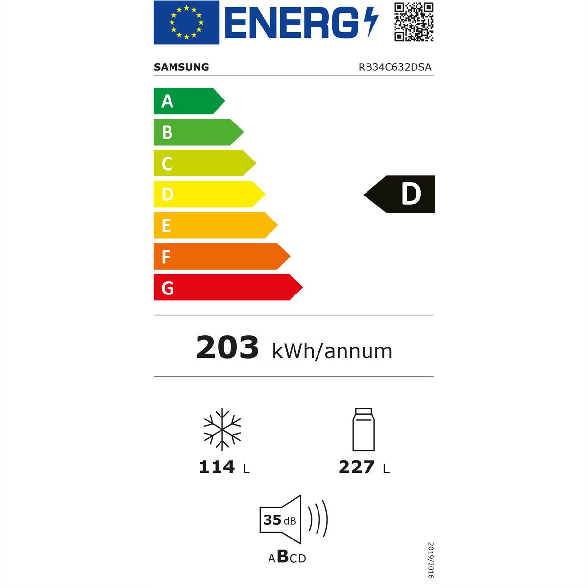 Samsung Réfrigérateur-congélateur RB7300 , 341l, D, WiFi, argenté avec poignée encastrée