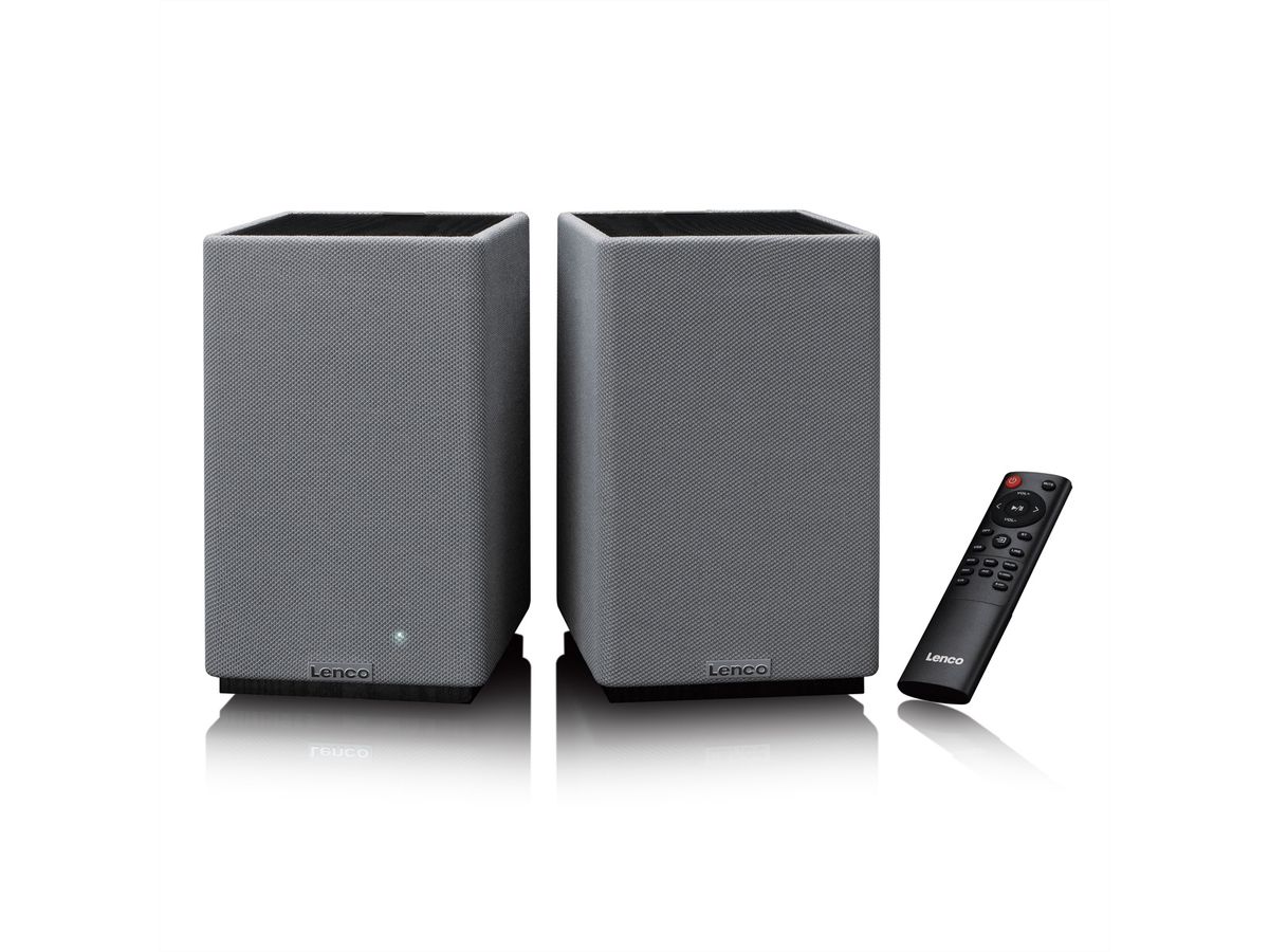 Lenco Haut-parleur actif, 2x40W, noir,, BT, opt.In, USB, AUX, SUB-Out, IR-FB.