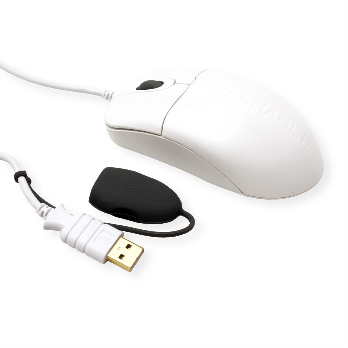 SEAL SHIELD Silver Storm STWM042, Souris USB blanche étanche et antimicrobienne
