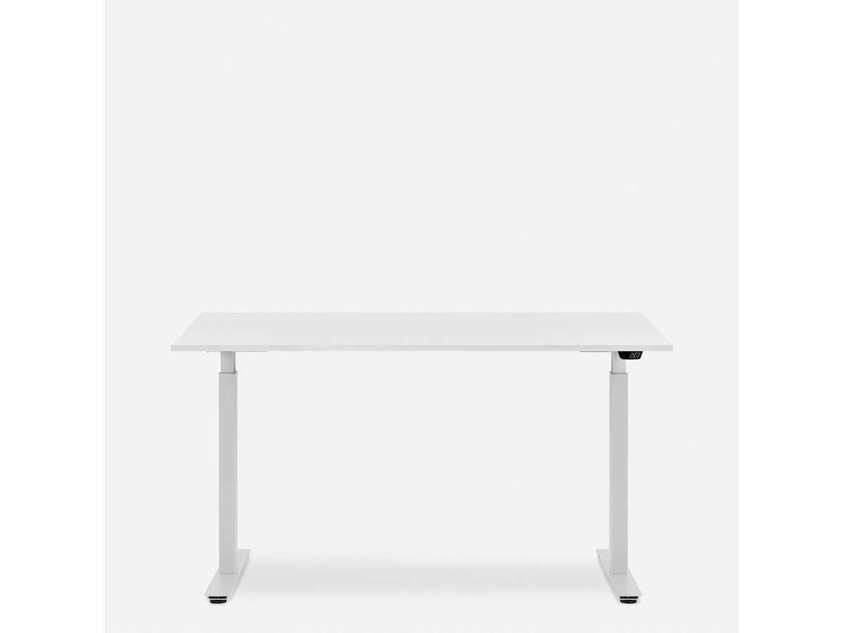 WRK21 Schreibtisch Smart 140 x 80 cm, Höhenverstellbar, Weiss Uni / Weiss