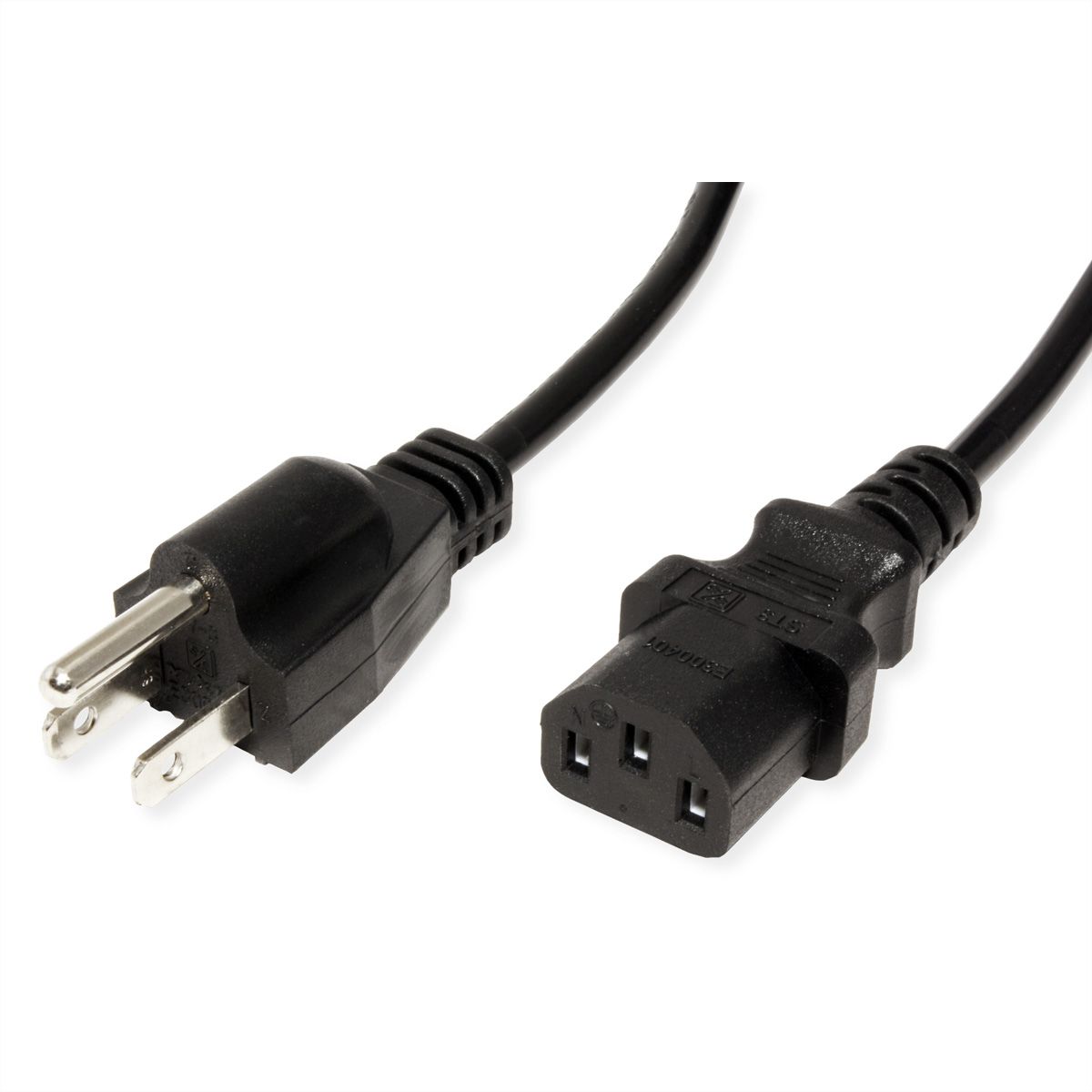 Câble d'alimentation NEMA-5 - C13 pour les USA, noir, 1,8 m