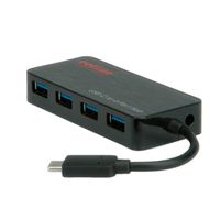 ROLINE Hub USB 3.2 Gen 1, 4 ports, prise type C
