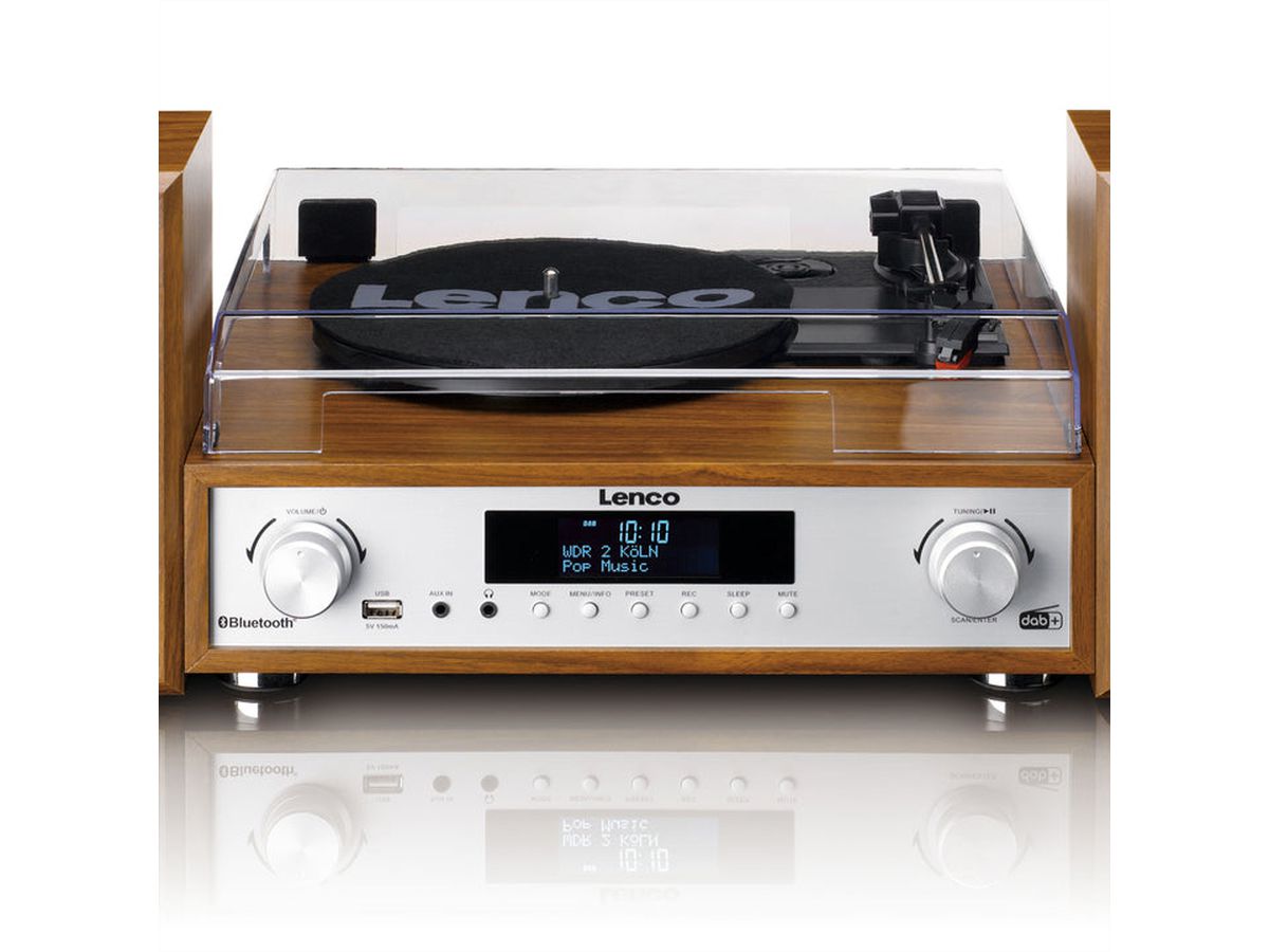 Lenco Hi-Fi Anlage MC-160WD holzfarben, TT, DAB, FM Radio, BT