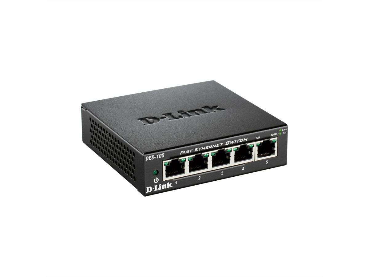 D-Link DES-105 5-Port Fast Ethernet Unmanaged Desktop Switch