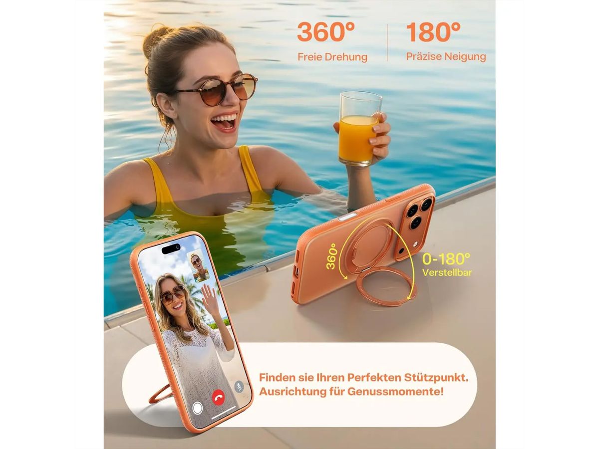 Torras UPRO Ostand Pro Schutzhülle, iPhone 17 Pro, Magsafe, orange
