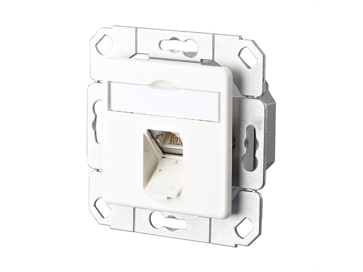 METZ CONNECT E-DAT C6 Prise, 1 port, goulotte encastrée (UPk), blanc pur