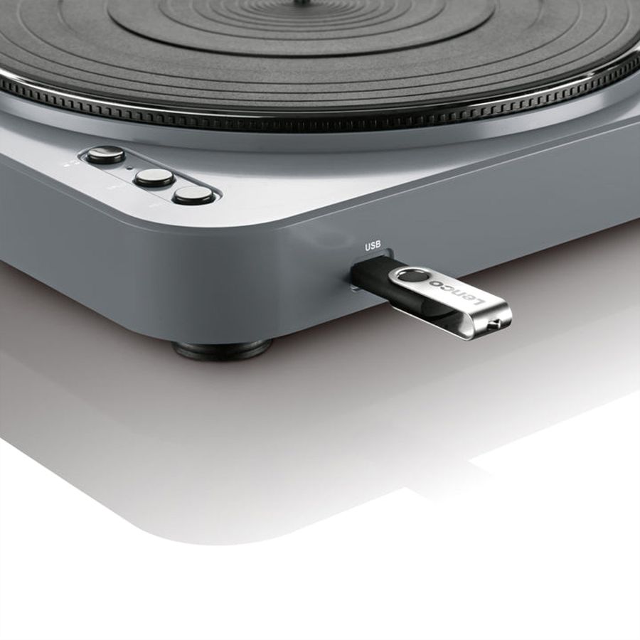 Lenco Plattenspieler L-85grey grau, USB aufnahmefähig