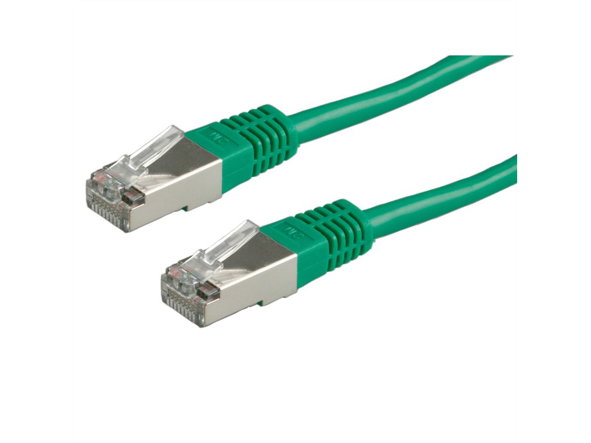 Cordon ROLINE Cat.5e (Classe D) S/FTP AWG26, vert, 1 m