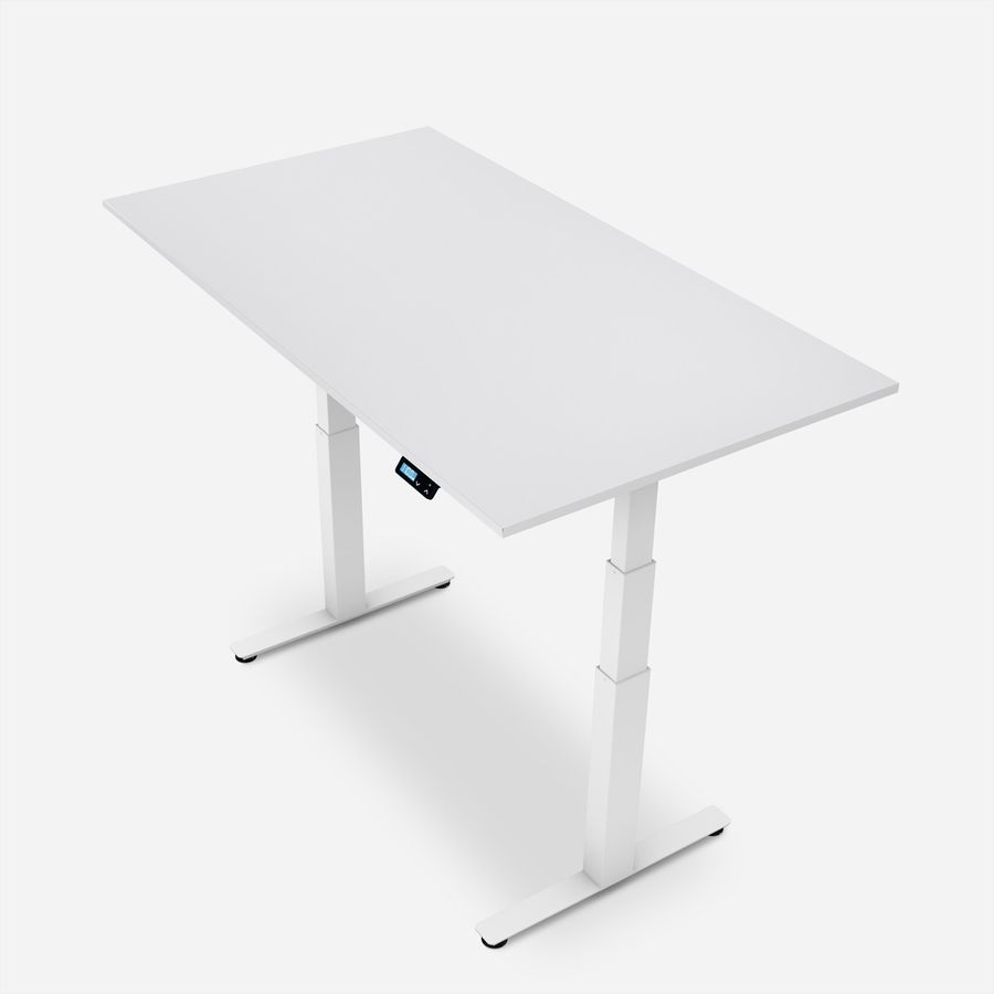 WRK21 Schreibtisch Work 140 x 80 cm, Höhenverstellbar, Weiss Uni / Weiss