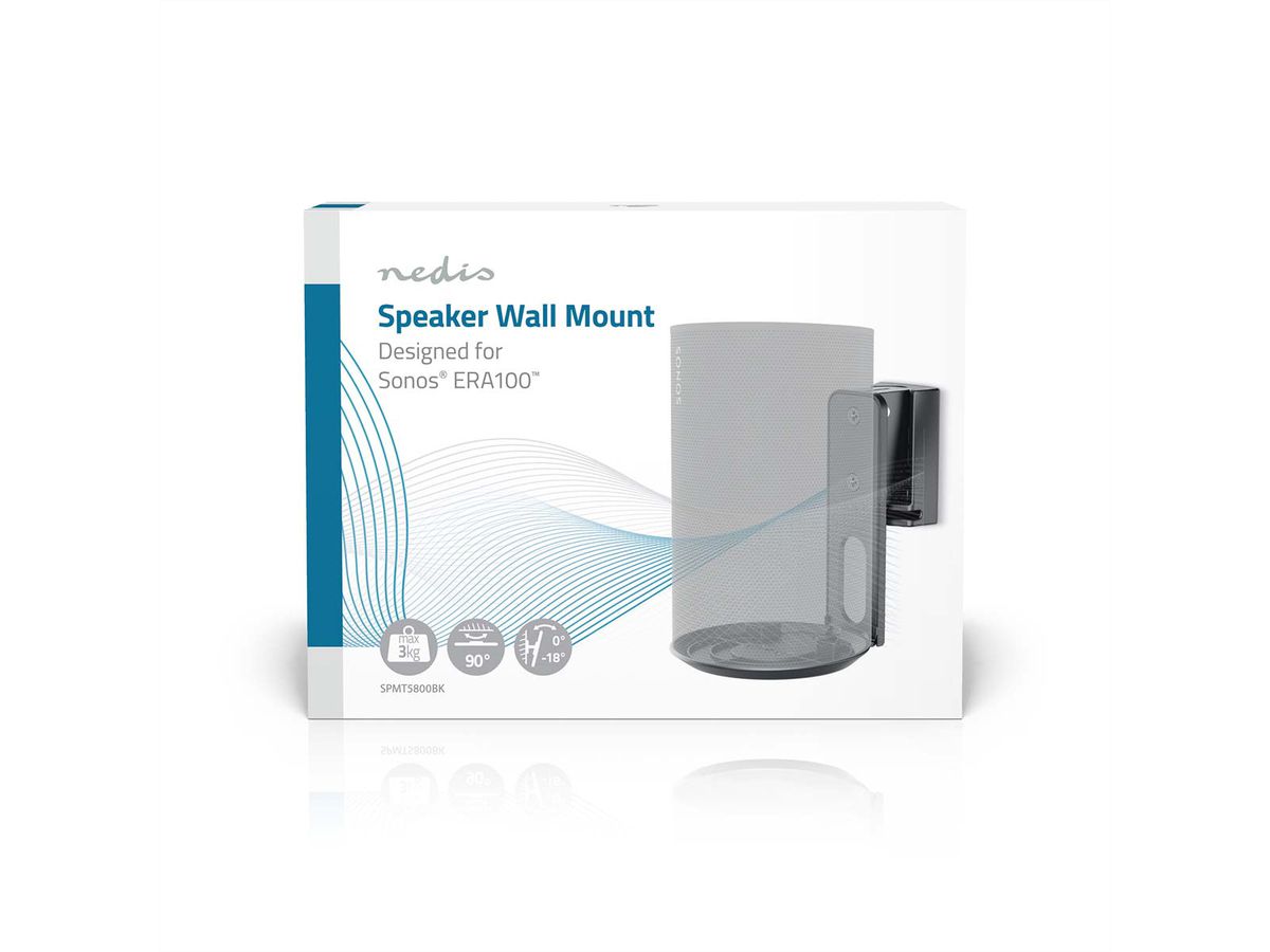 Nedis Lautsprecher-Wandhalterung für Sonos Era100 schwarz, Wand, 3 kg, neig- und drehbar