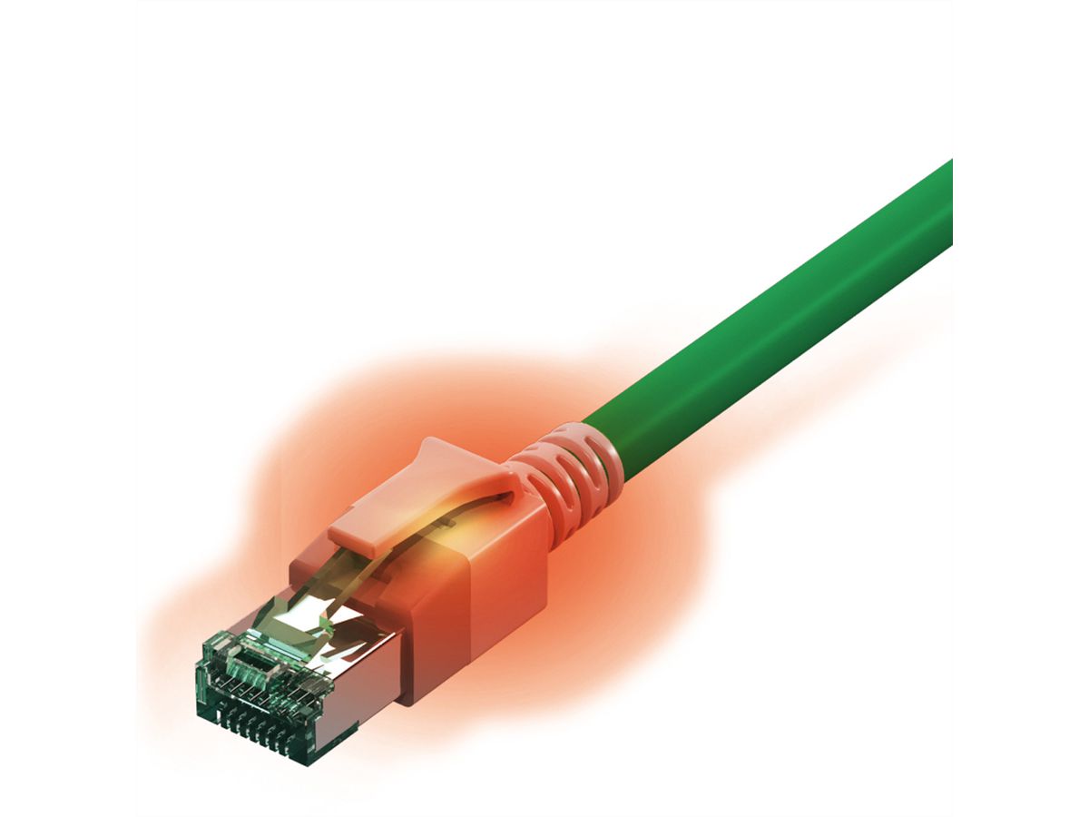 Cordon EasyLan DualBoot® LED Cat.6A (Classe EA) S/FTP, LSOH, vert, 2 m