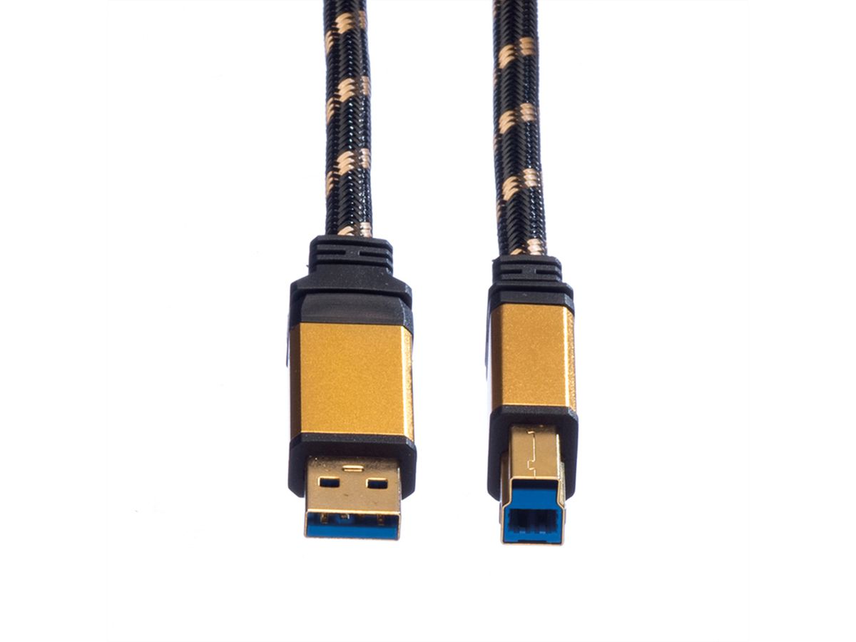 ROLINE GOLD USB 3.2 Gen 1 Kabel, Typ A-B, 1,8 m