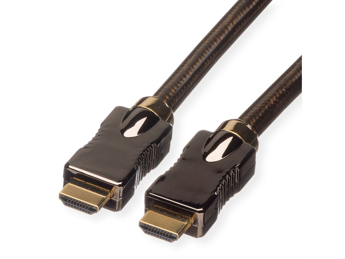 ROLINE Câble HDMI Ultra HD avec Ethernet, 4K, M/M, noir, 1 m