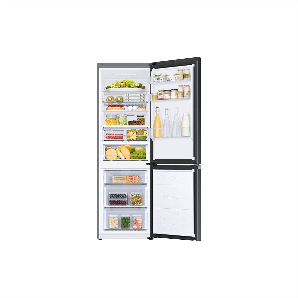 Samsung Kühl-Gefrierkombination RB7300 , 344l, C, WiFi, Anthrazit mit Griffmulde