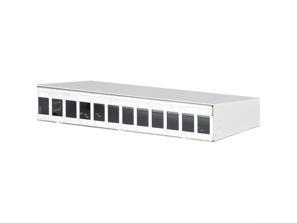METZ CONNECT  Keystone boîtier en saillie 12 ports blanc pur, non équipé