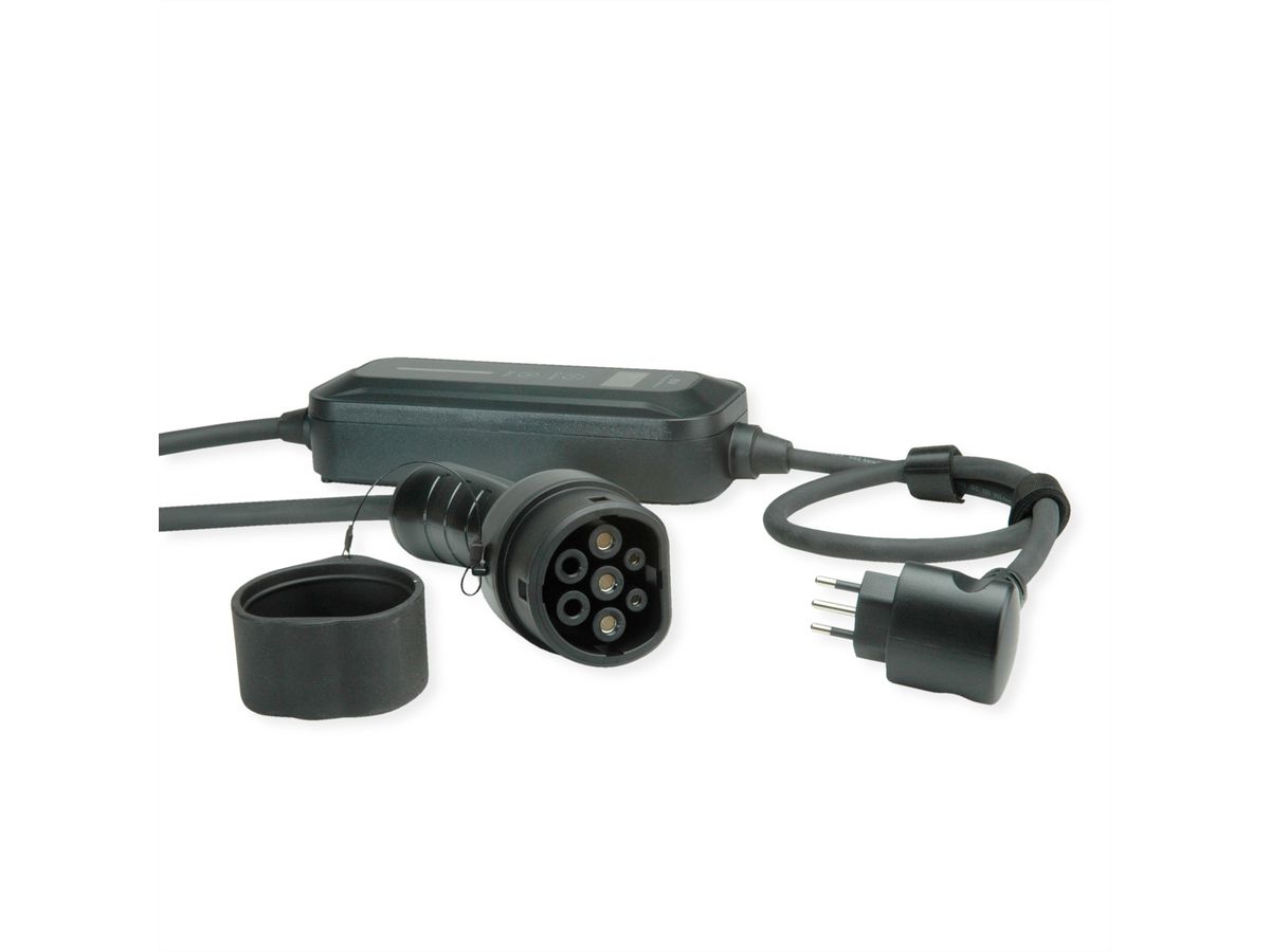 ROLINE Câble portable de recharge VE CEE7/7 - Type2, 1 phase, 250VAC (1P+N+E), 32 A, 7,4 kW, 5 m