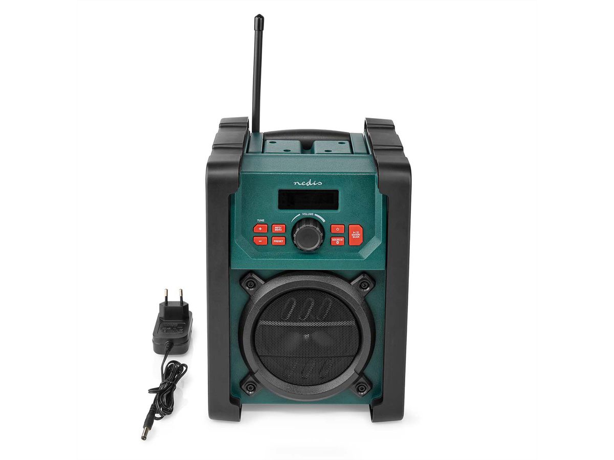 Radio de chantier Nedis DAB FM Bluetooth IP65 avec poignée.