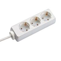BACHMANN SELLY Steckdosenleiste 3x Schutzkontakt, weiß, 1,5 m