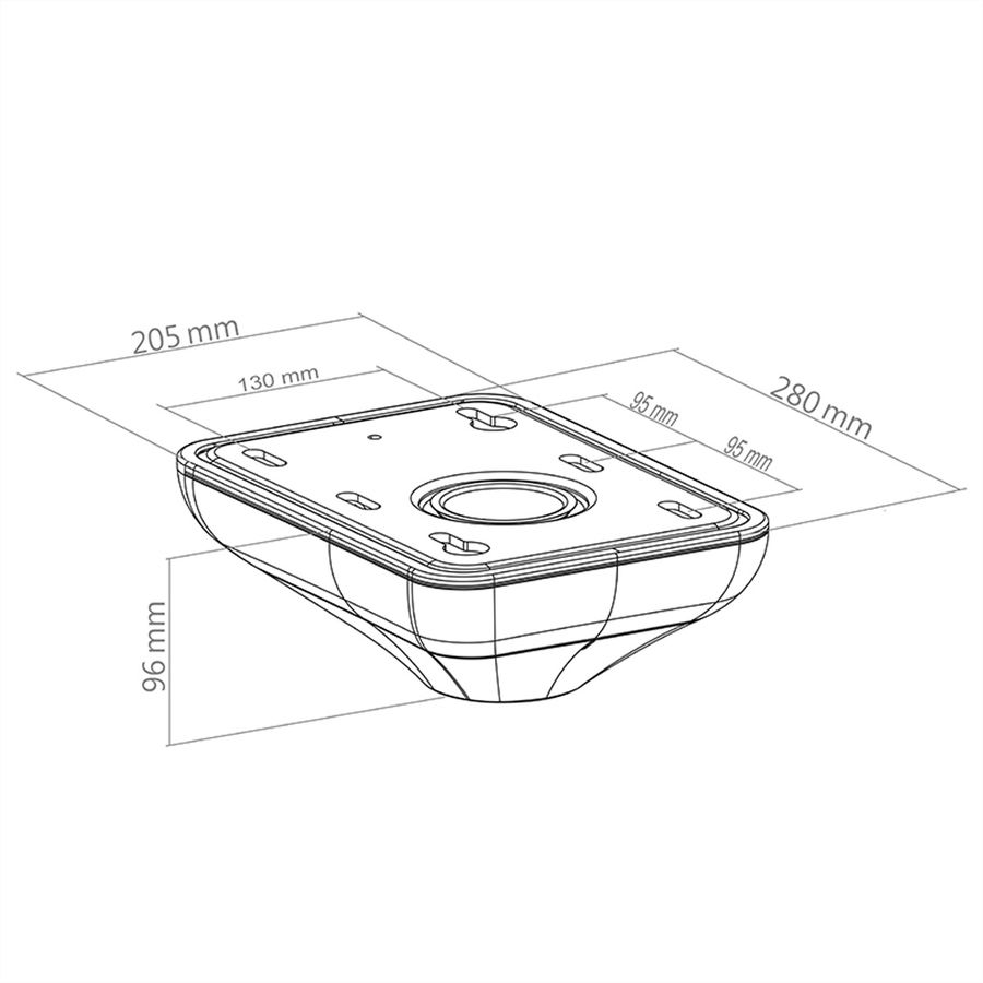 Hagor Deckenflansch CPS - ceiling plate with cover, schwarz