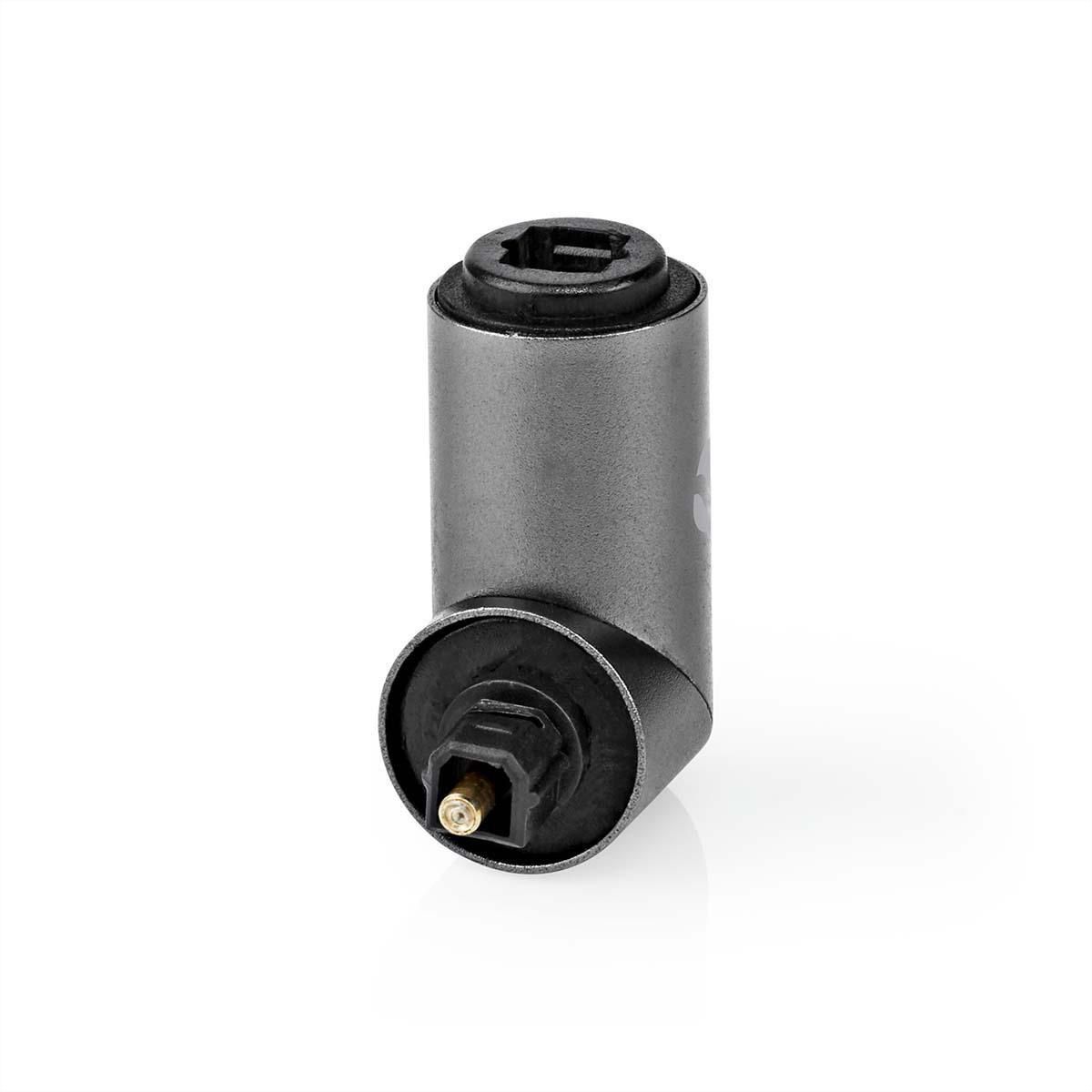 Nedis Toslink Winkel Adapter, 90° abgewinkelt, ST/BU, grau