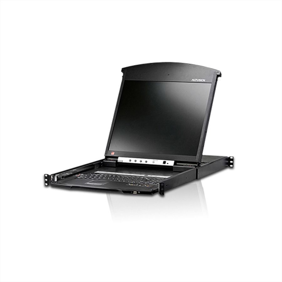 ATEN KL1516AiN KVM Over-IP Switch, 48cm TFT, VGA, PS/2-USB über Kat 5, 16 P., UK-Layout