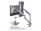 ROLINE Support double LCD, vérin à gaz, 5 articulations, fixation sur bureau, 17-23", jusqu'à 2x 9 kg, argent