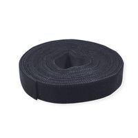 VALUE Bande auto-agrippante sur rouleau, 10mm, noir, 25 m