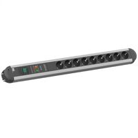 BACHMANN Multiprise Primo 9x protection totale appareil et interrupteur, Chargeur USB 60W 1xABD 0,2m GST18 INOX, 1,75 m