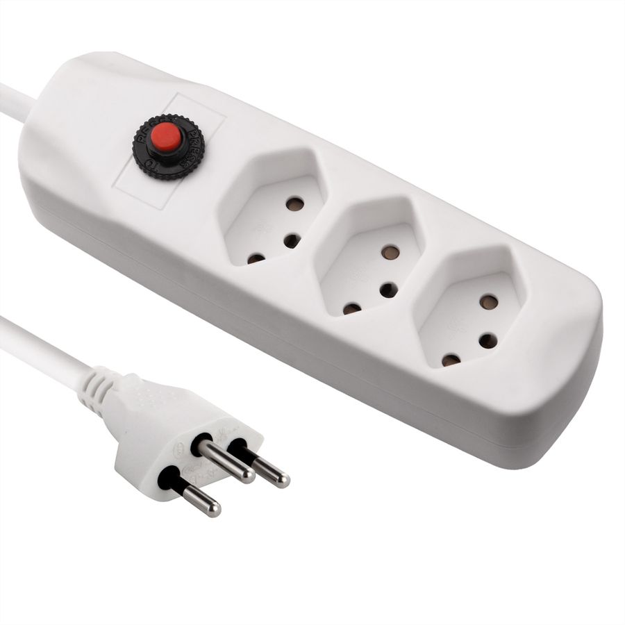 BLANK Steckdosenleiste, 3fach T13, ohne Schalter, weiss