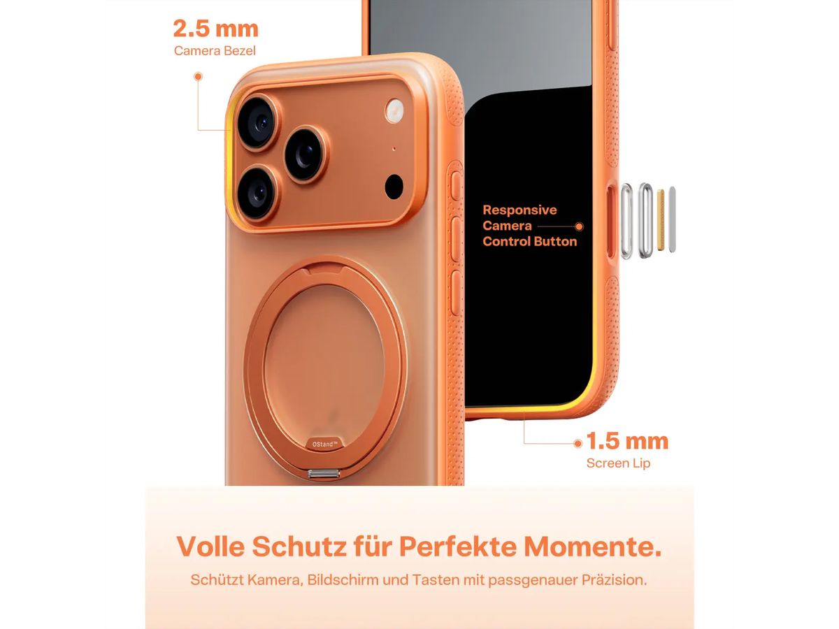 Torras Ostand R Fitness Schutzhülle, iPhone 17 Pro, MagSafe, orange