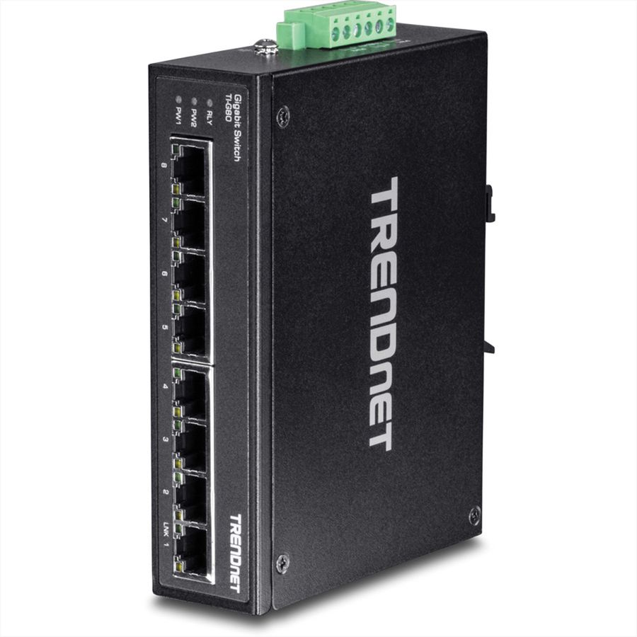 TRENDnet TI-G80 Switch Rail DIN Gigabit industriel renforcé à 8 ports