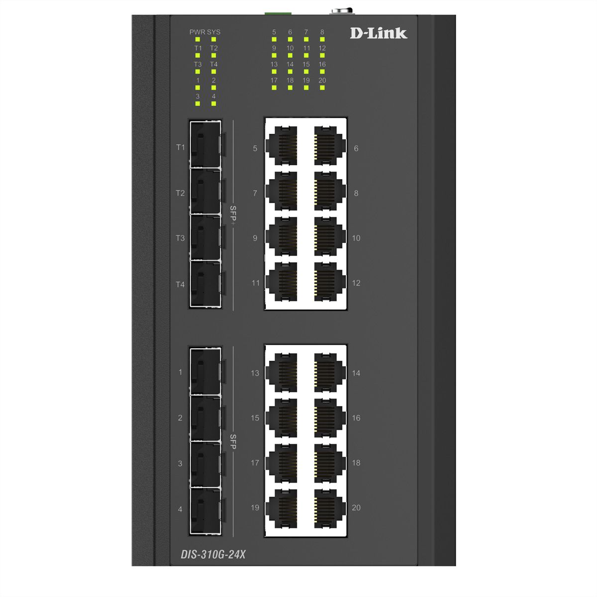 D-Link DIS-310G-24X Switch iIndustriel Gigabit 24 ports, 4x 10G SFP+, 4x SFP