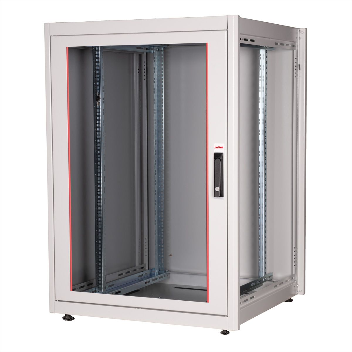 ROLINE 19-Zoll Netzwerkschrank Basic 22 HE, 800x800 BxT Glastür grau