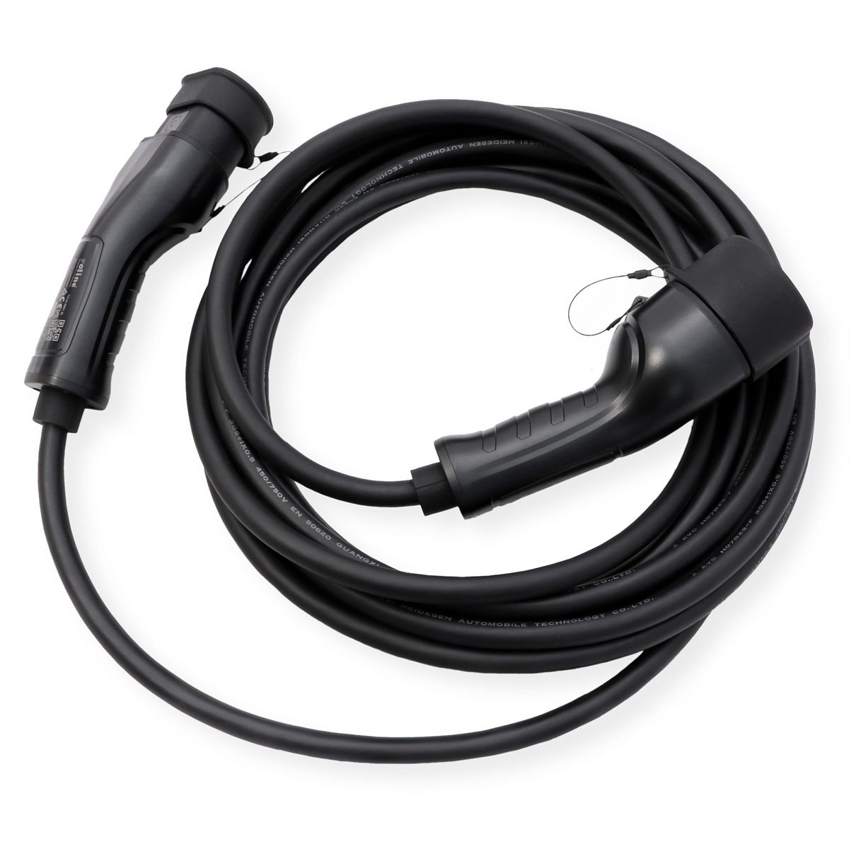 ROLINE E-Auto Ladekabel Typ2, 1-phasig, 250VAC (1P+N+E), 32 A, 7,4 kW, 7,5 m