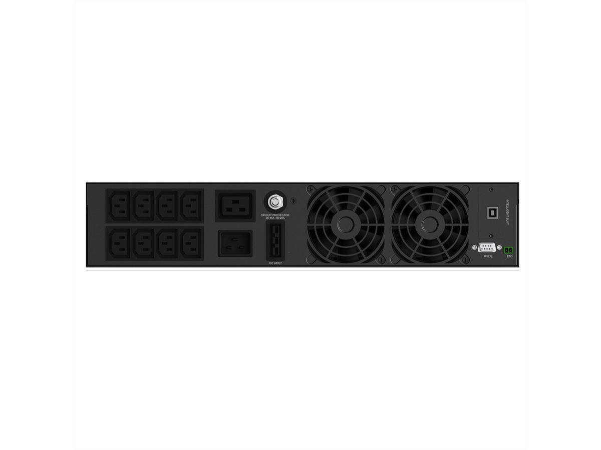 AEC IST3J 2kVA - Online Rack USV – 4x 9Ah interne, 8x 9Ah externe Batterien - 17 Min. Autonomie bei 100% Last